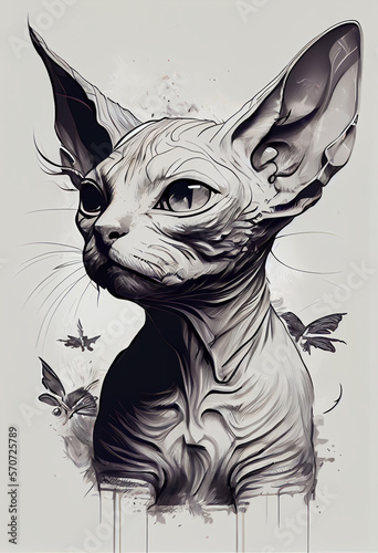 sphynx cat lineart