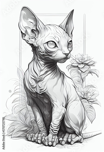 sphynx cat illustration