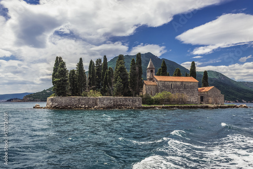 St George island with church of Benedictine monastery, Kotor Bay, Montenegro photo