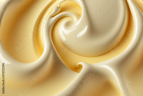 Creamy yoghurt background texture, cream liquid backdrop, generative ai photo
