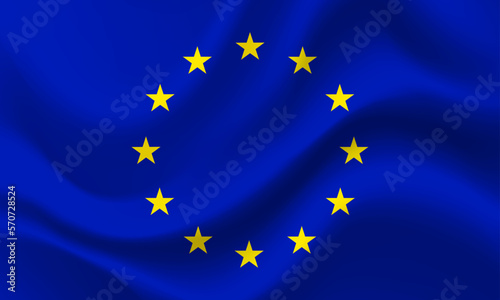 Vector Europe flag. Flag of European Union. EU flag illustration. EU background, banner. Symbol of European Union