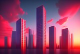 city skyline at night - Generate AI