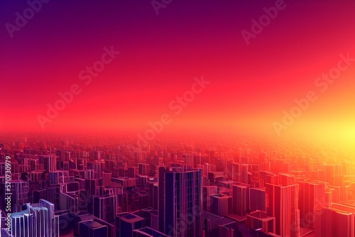 city at sunset - Generate AI