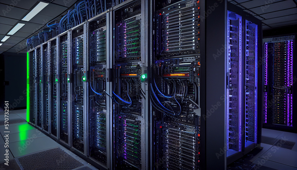 The Server control center for an internet provider, generative ai The Server control center for an internet provider, generative ai