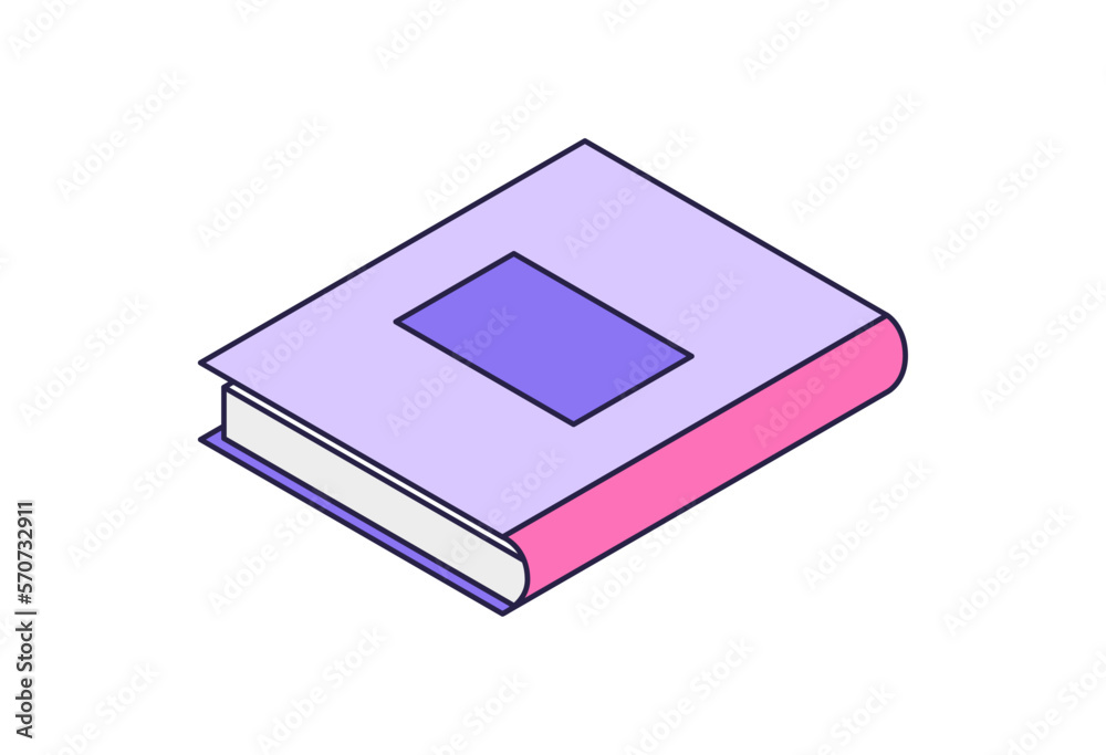 Isometric book icon in flat style. Education symbol. Vector illustration Isometric book icon in flat style. Education symbol. Vector illustration