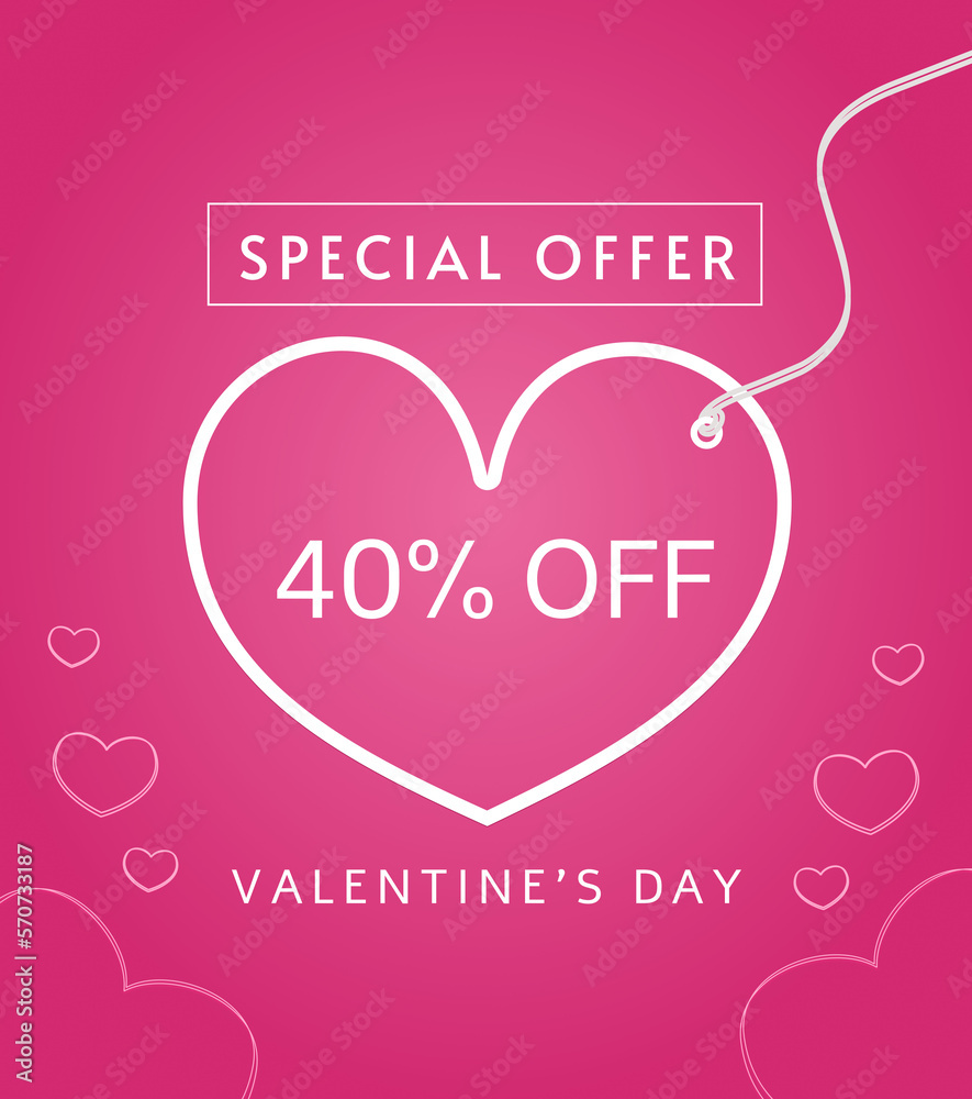 Social media post about valentine sales 40% off