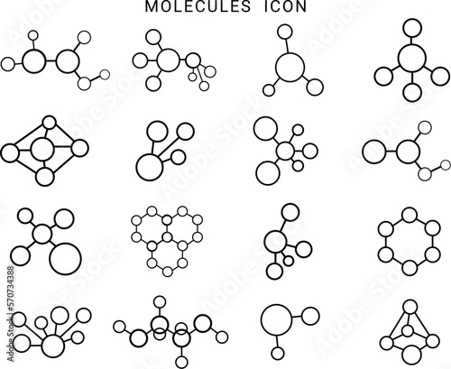 Molecules flat icon set