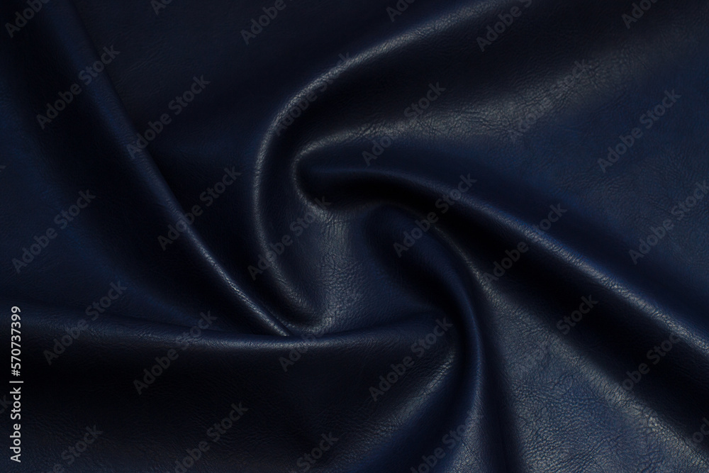 blue artificial leather with waves and folds on PVC base blue artificial leather with waves and folds on PVC base