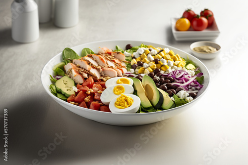 Fresh and Colorful Cobb Salad Food Photography