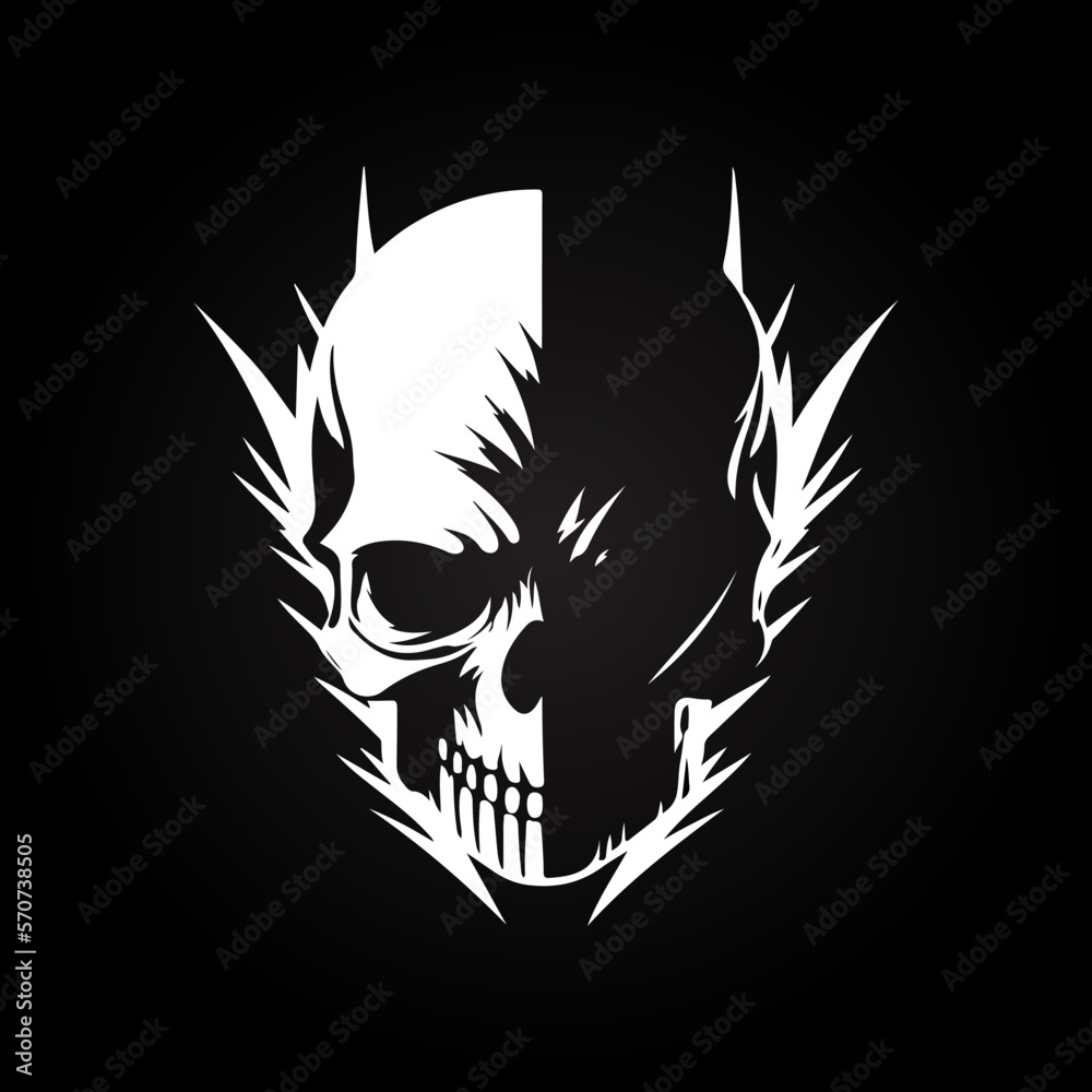 Obraz premium skull logo Design, Black and white, skull illustration