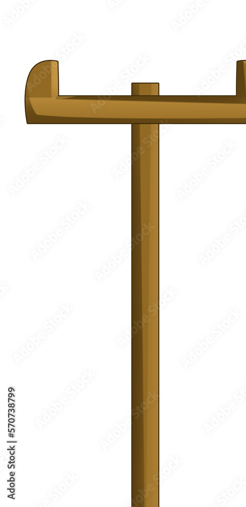 Cartoon wooden electric pole isolated - illustration for chidlren Cartoon wooden electric pole isolated - illustration for chidlren