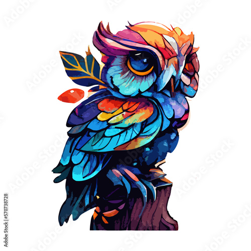 Beauty Owl in Vector Illustration photo