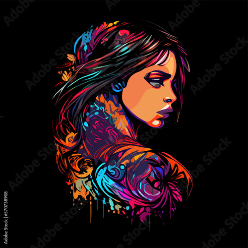 Beautiful Woman in Vector Image photo