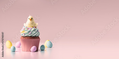 Easter Cupcake with a Sprin...