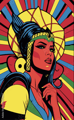 Portrait of a woman brazil carnival pop art poster