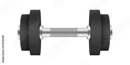 Dumbbell realistic vector mockup