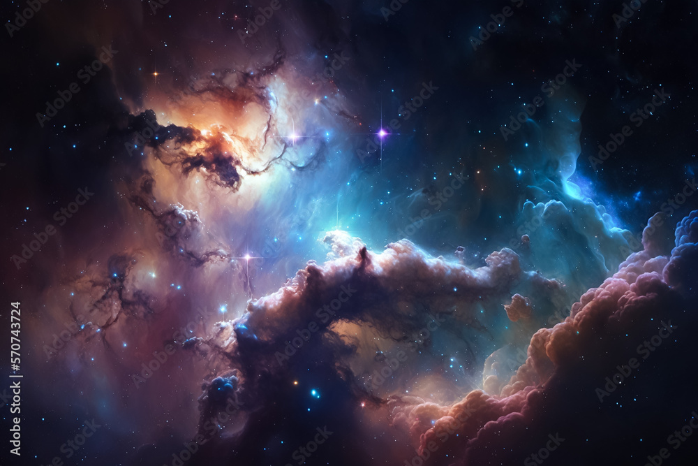 The Beauty of the Cosmos: Large Panoramic Galaxy Backgrounds. Generative AI