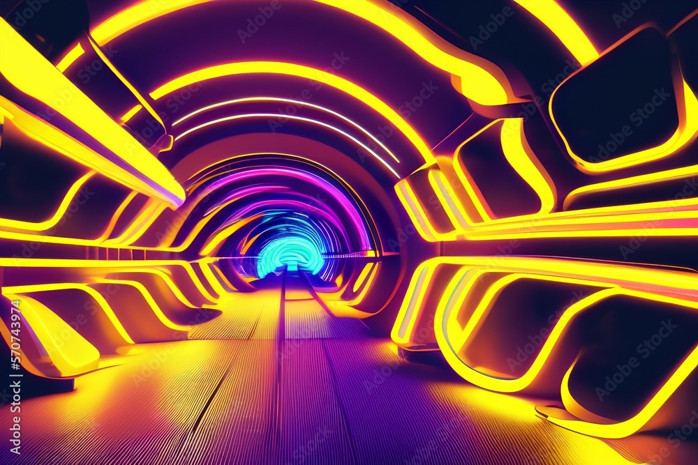 Fototapeta premium tunnel in the city - Generate AI