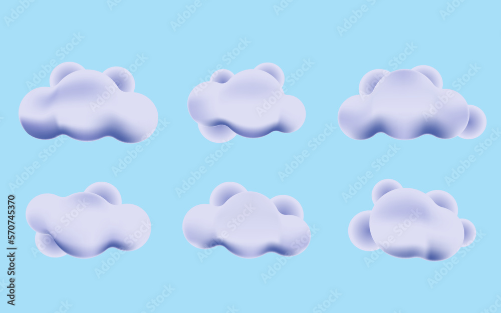 Cute 3D Realistic Clouds Vector Set Collection Cute 3D Realistic Clouds Vector Set Collection