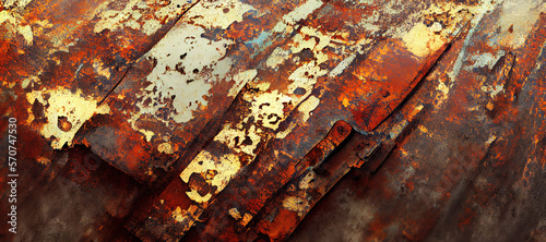 rusty zinc iron wall background with Generative AI Technology 