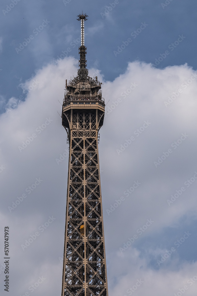 Eiffel Tower is tallest structure in Paris and most visited monument in the world. Paris. France.