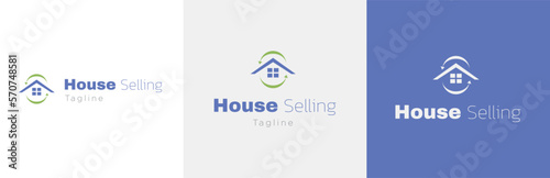 House reselling business logo design set, home flipping modern logotype symbol, property for sale emblem concept, editable commercial illustration, building renovating branding, brand identity