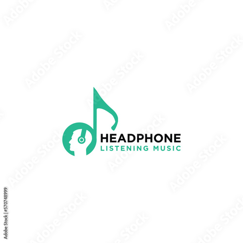 Headphone logo design templates symbols