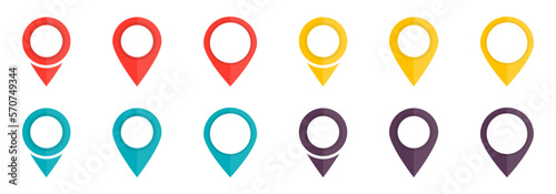Location pointer vector icons. Pin pointers collection. Location pin icon set. Vector