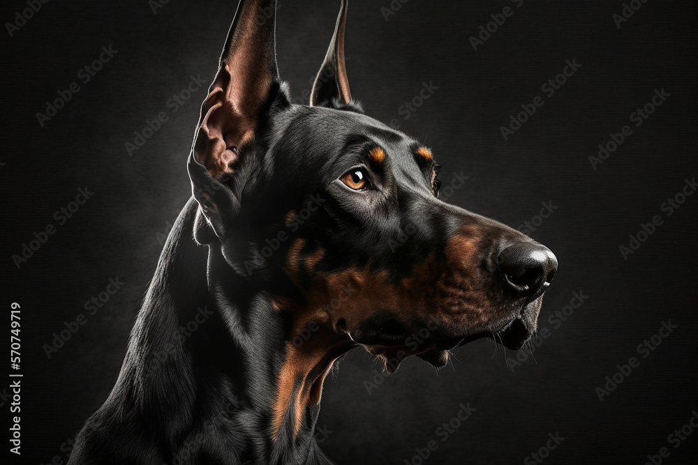Doberman Portrait, Generative AI Doberman Portrait, Generative AI