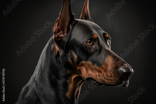 Doberman Portrait, Generative AI