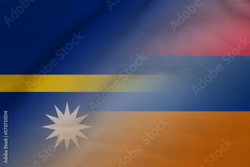 Nauru and Armenia political flag transborder negotiation ARM NRU