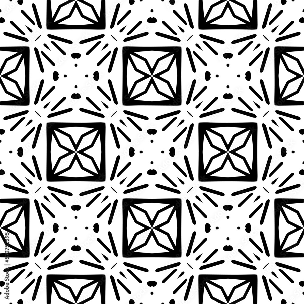 Vector geometric traditional folk ornament. Ethnic seamless pattern. Minimal ornamental background with abstract shapes. Black and white texture. Dark repeat design Vector geometric traditional folk ornament. Ethnic seamless pattern. Minimal ornamental background with abstract shapes. Black and white texture. Dark repeat design