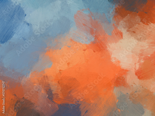 Colorful oil paint brush abstract background blue brown