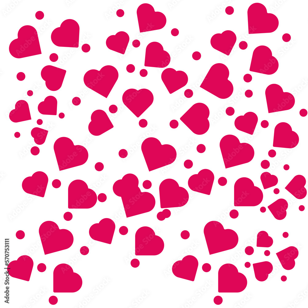 seamless Background pattern with Pink hearts, png