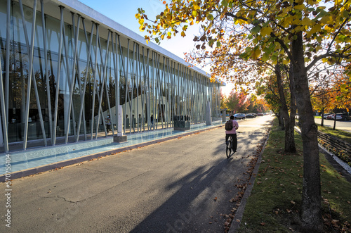 Art Museum on the campus of Talca University during autumn