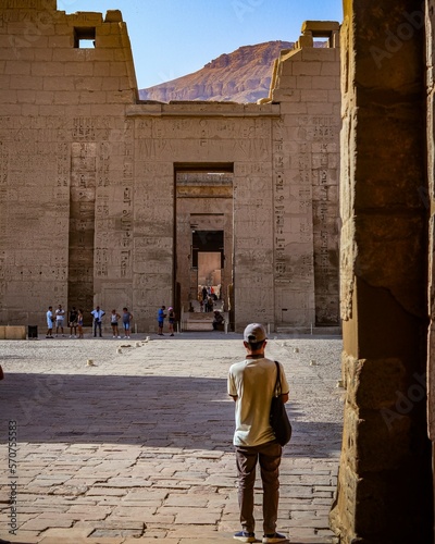 A view of Medinet Habu's temple, Luxor.  photo