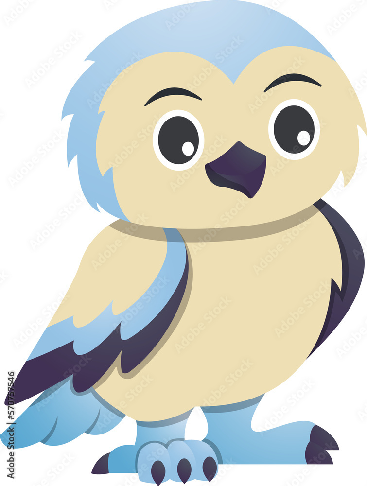 Obraz premium Snowy owl cartoon character