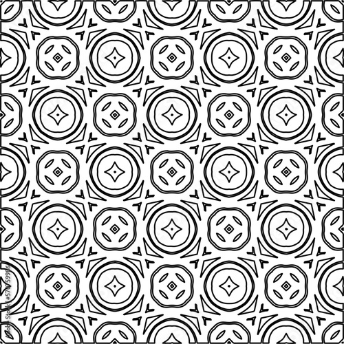 Stylish texture with figures from lines. Abstract geometric black and white pattern for web page, textures, card, poster, fabric, textile. Monochrome graphic repeating design. 