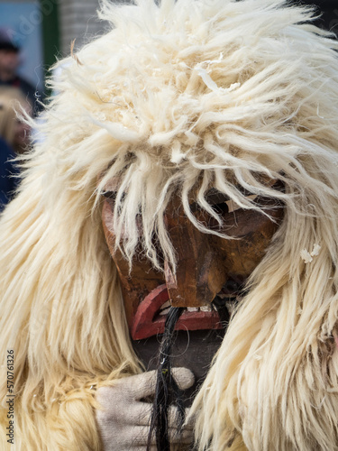 A busó in Mohacs at the event of busójárás, Hungarian carnival to ward off winter photo