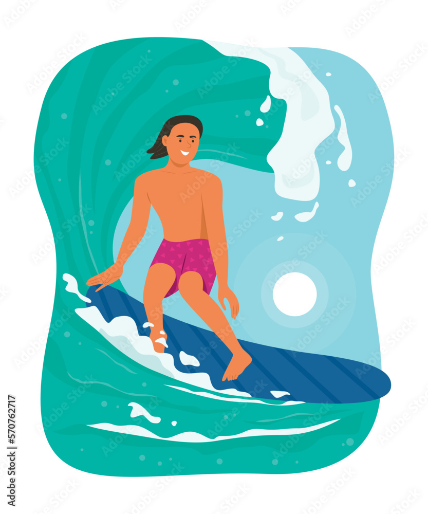 Sport Man Enjoy Outdoor Activity with Surfboard on the Summer Sport Man Enjoy Outdoor Activity with Surfboard on the Summer