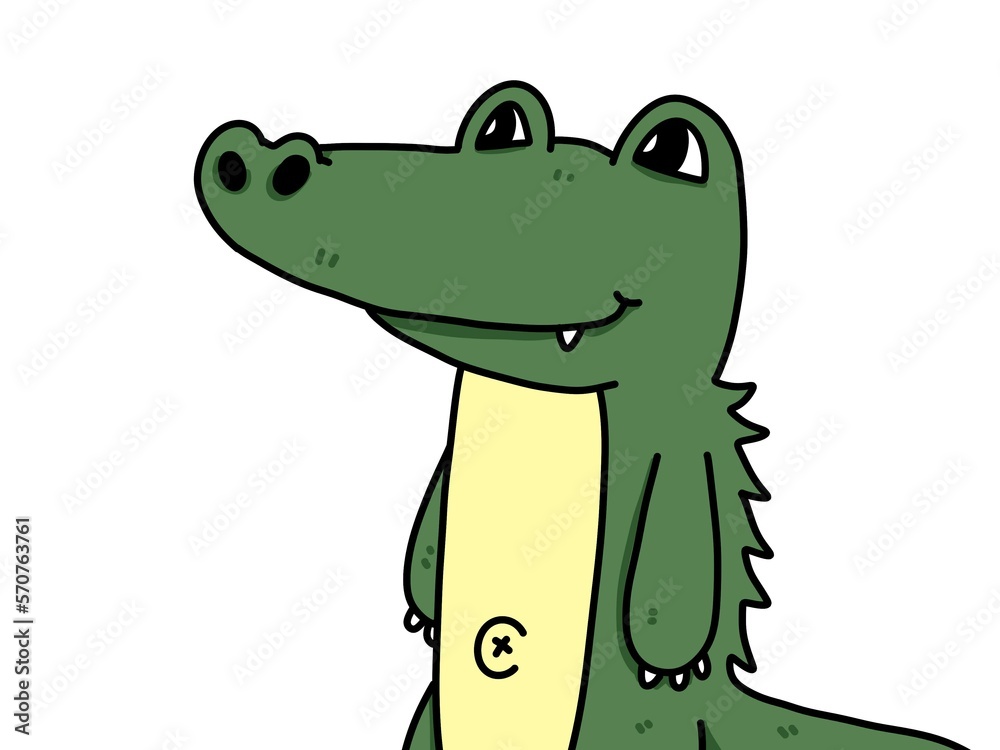 cute crocodile cartoon on white background - obrazy, fototapety, plakaty 