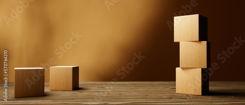 Fototapeta Naklejka Na Ścianę i Meble -  Square blocks and cubes - geometric shapes - 3D render