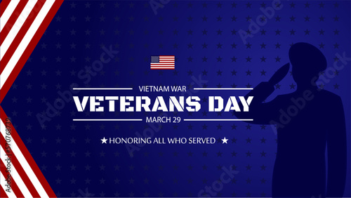 Happy vietnam war veterans day background template vector illustration. Suitable for banner, greeting card, poster, flyer