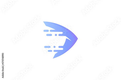 Logistics arrow logo with fast effect in a simple design