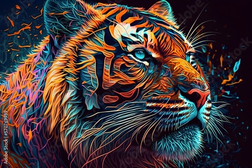 Tiger created using AI Generative Technology