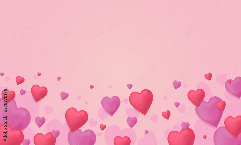 valentine day background with heart icon ornament in light pink background vector illustrations EPS10