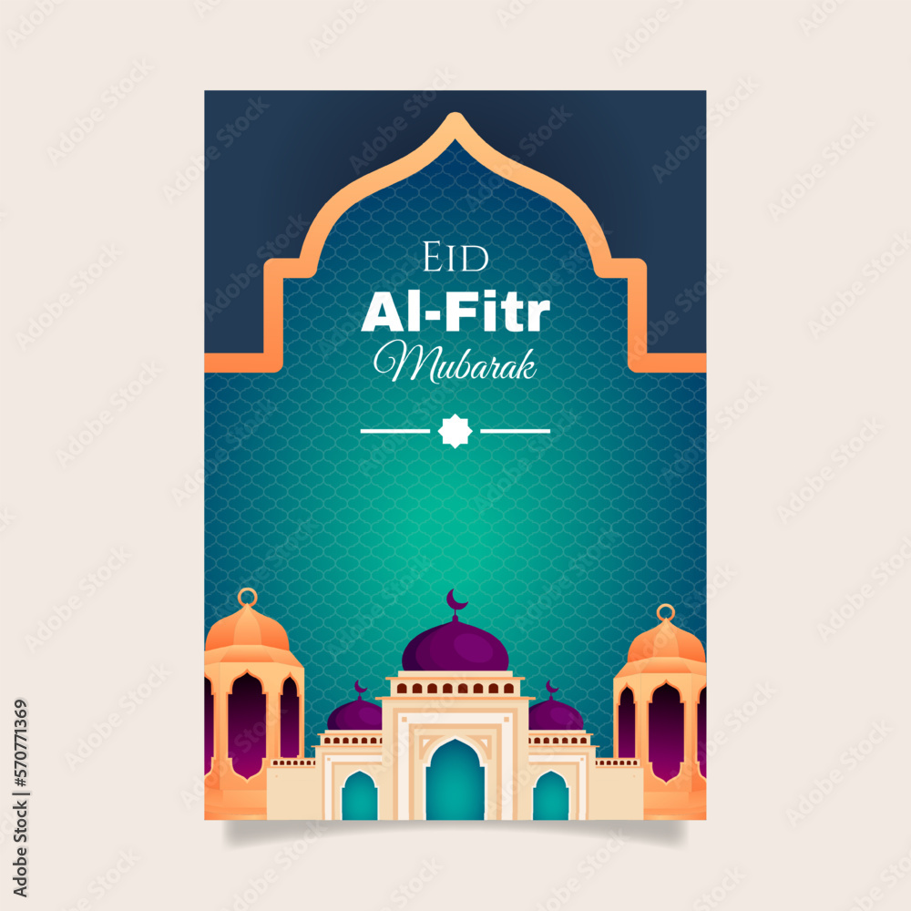 Eid al-fitr greeting card. - Vector.
