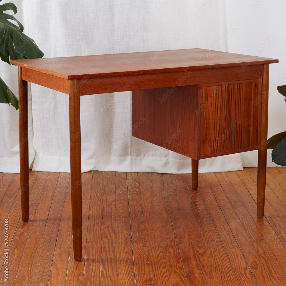 Image showcasing Modern Scandinavian Style White Wooden Storage Table With Drawers ...