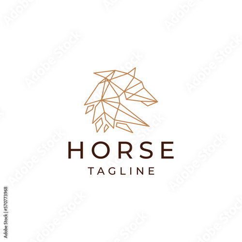 Horse geometric logo icon design template