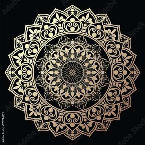 Luxury ornamental gold mandala design background,